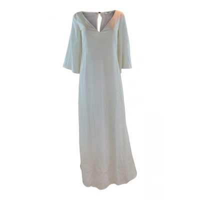 Pre-owned Ports 1961 Silk Maxi Dress In White