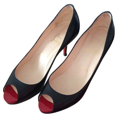 Pre-owned Christian Louboutin Very Privé Leather Heels In Black