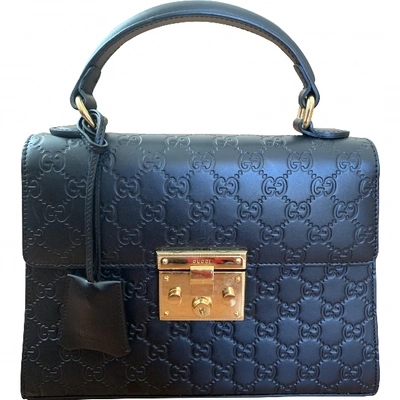 Pre-owned Gucci Padlock Black Leather Handbag