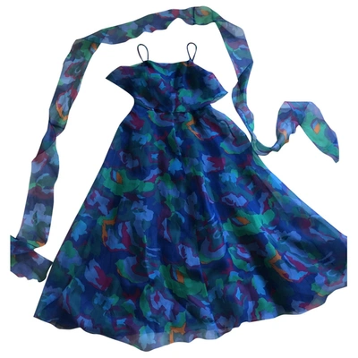Pre-owned Emporio Armani Silk Maxi Dress In Blue