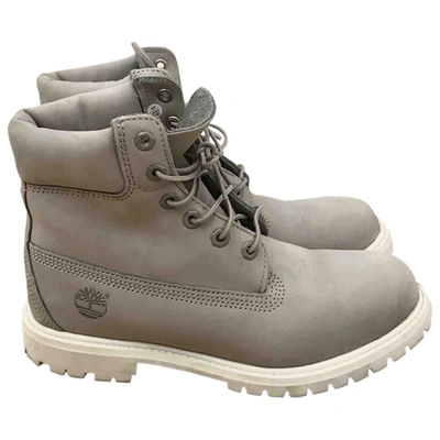 Pre-owned Timberland Grey Leather Ankle Boots