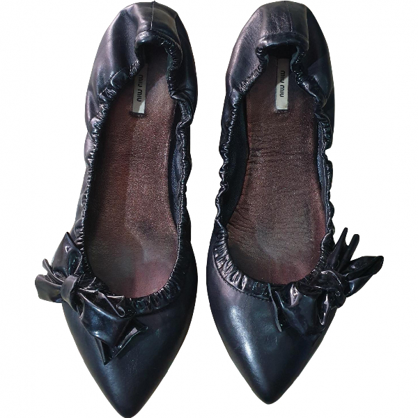 miu miu leather ballet flats