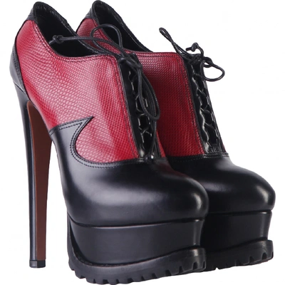 Pre-owned Alaïa Red Leather Ankle Boots