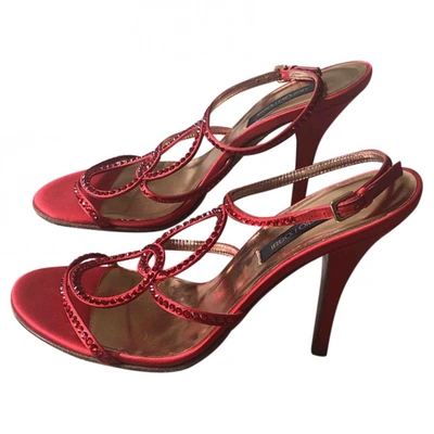 Pre-owned Sergio Rossi Cloth Sandals In Red