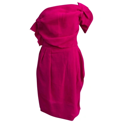 Pre-owned Lanvin Silk Mid-length Dress In Pink