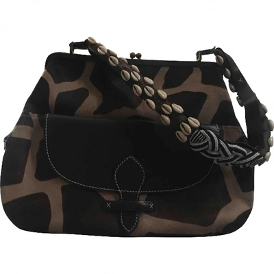 Pre-owned Moschino Pony-style Calfskin Handbag In Brown