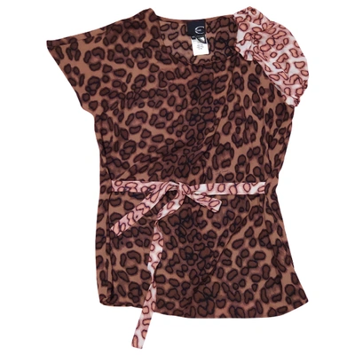 Pre-owned Just Cavalli Brown Polyester Top