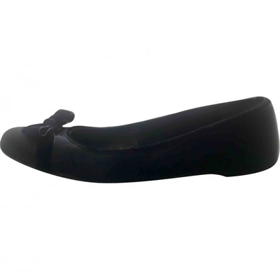 Pre-owned Pedro Garcia Cloth Ballet Flats In Black