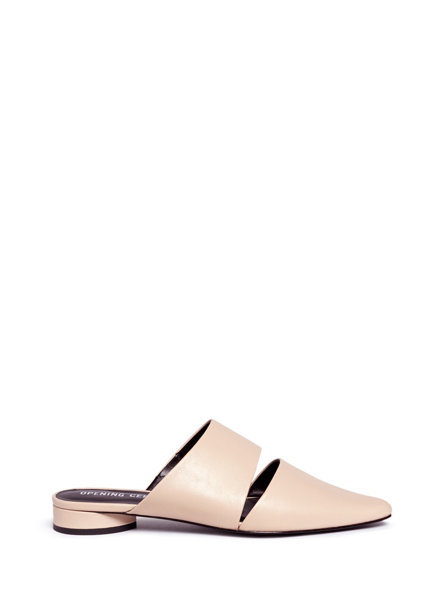 Opening Ceremony 'livre' Cutout Leather Mules In Nude | ModeSens