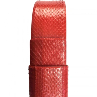 Pre-owned Max Mara Leather Belt In Red