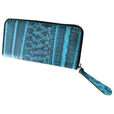Pre-owned Barbara Bui Turquoise Water Snake Wallet