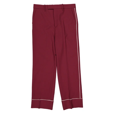 Pre-owned Gucci Wool Straight Trousers In Burgundy