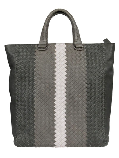 Bottega Veneta Braided Shopper Bag In Ardoise-new Light Grey-oyster-