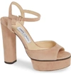 Jimmy Choo Peachy Platform Sandal In Ballet Pink Suede