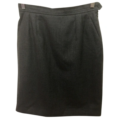 Pre-owned Saint Laurent Wool Mid-length Skirt In Grey