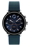 Movado Connect 2.0 Navy Blue Fabric Strap Hybrid Touchscreen Smart Watch 42mm