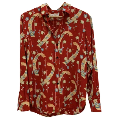 Pre-owned Saint Laurent Red Polyester Top