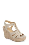 Michael Michael Kors Berkley Platform Wedge In Natural Fabric