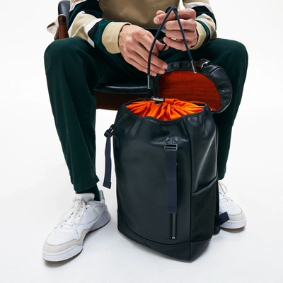 Lacoste Men's Altitude Grained Leather Flap Backpack In Phantom Dark Sapphire