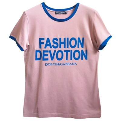 Pre-owned Dolce & Gabbana Pink Cotton Top