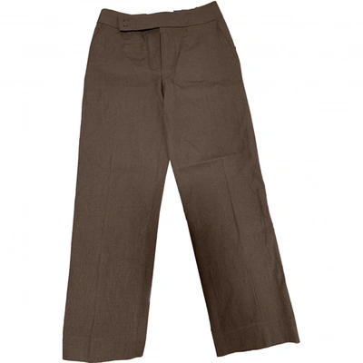 Pre-owned Marni Wool Chino Trousers In Brown