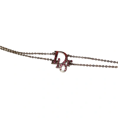 Pre-owned Dior Oblique Pink Metal Bracelet