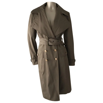 Pre-owned Costume National Wool Trench Coat In Brown