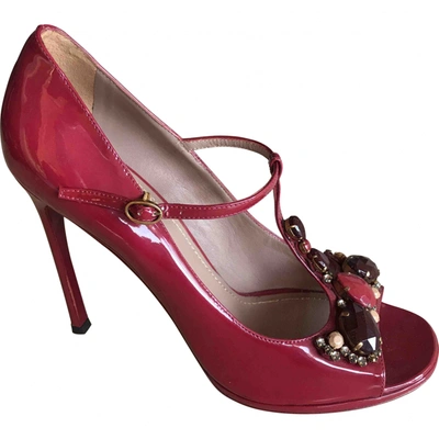 Pre-owned Saint Laurent Patent Leather Heels In Burgundy