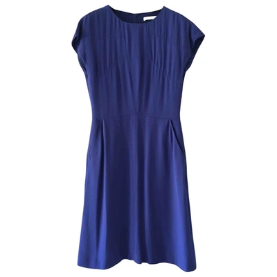 Pre-owned Hugo Boss Silk Mid-length Dress In Blue