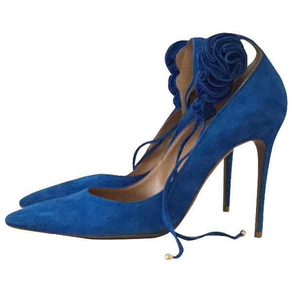 aquazzura blue heels