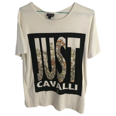 Pre-owned Just Cavalli White Viscose Top