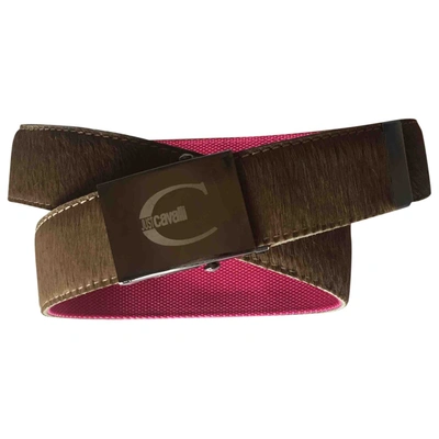 Pre-owned Just Cavalli Leather Belt In Camel