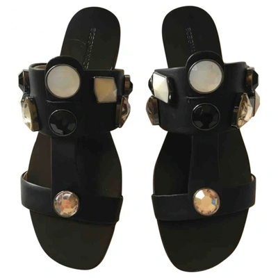 Pre-owned Bcbg Max Azria Leather Sandals In Black