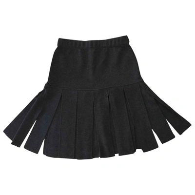 Pre-owned Chanel Wool Mid-length Skirt In Anthracite