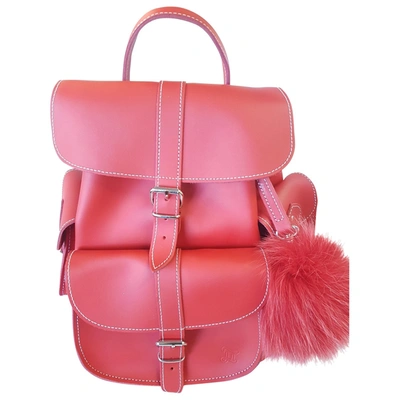 Pre-owned Grafea Leather Backpack In Red