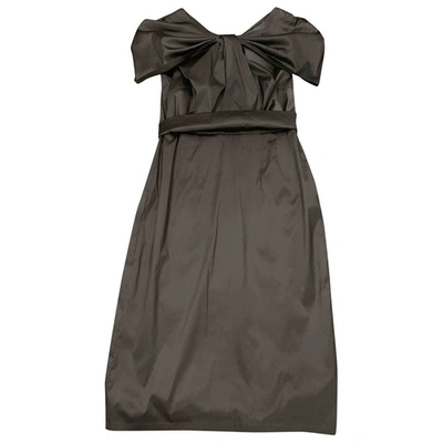 Pre-owned Talbot Runhof Silk Mid-length Dress In Anthracite