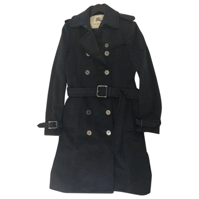 Pre-owned Burberry Wool Trench Coat In Anthracite