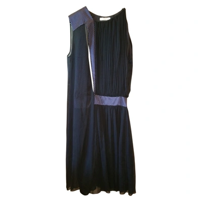 Pre-owned Bouchra Jarrar Silk Mid-length Dress In Black