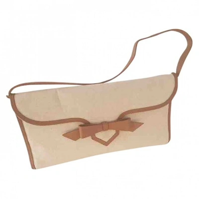 Pre-owned Christian Louboutin Cloth Clutch Bag In Beige