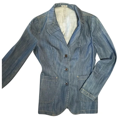 Pre-owned Miu Miu Jacket In Blue