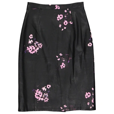 Pre-owned Erdem Leather Mid-length Skirt In Black