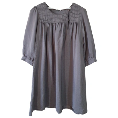 Pre-owned Sessun Silk Mini Dress In Grey
