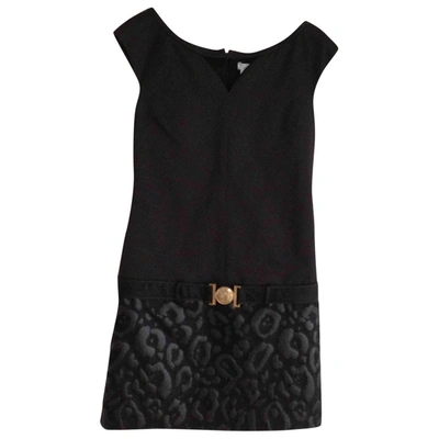 Pre-owned Versace Mini Dress In Black