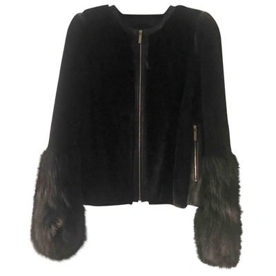 Pre-owned Elie Saab Leather Jacket In Black