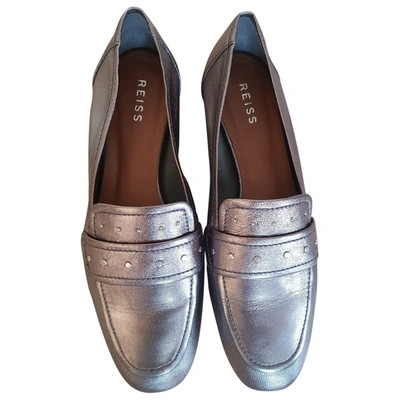 Pre-owned Reiss Leather Flats In Metallic