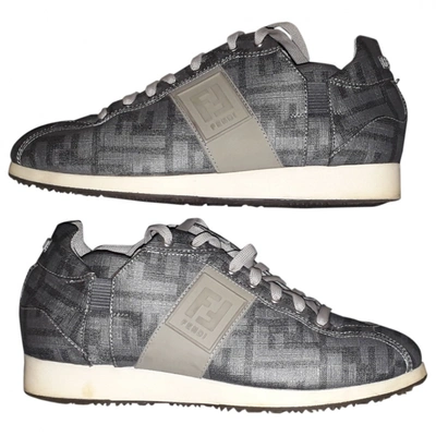 Pre-owned Fendi Grey Cloth Trainers