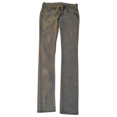 Pre-owned Replay Straight Pants In Grey