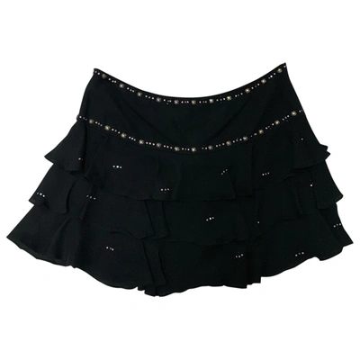 Pre-owned Temperley London Silk Mini Skirt In Black