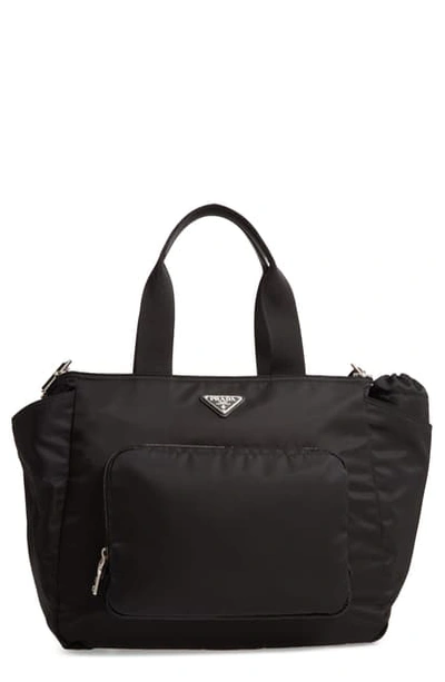 Prada Vela Nylon Baby Bag, Black (nero)