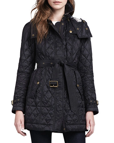 Burberry Finsbridge Hooded Quilted Jacket, Black | ModeSens